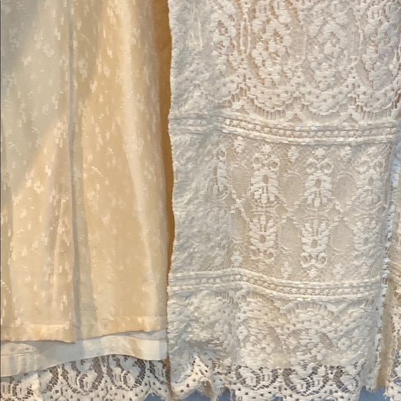 Tootsies Cream Lace & Beaded Sheath Dress with Spaghetti Straps and  Slit - Picture 5 of 9